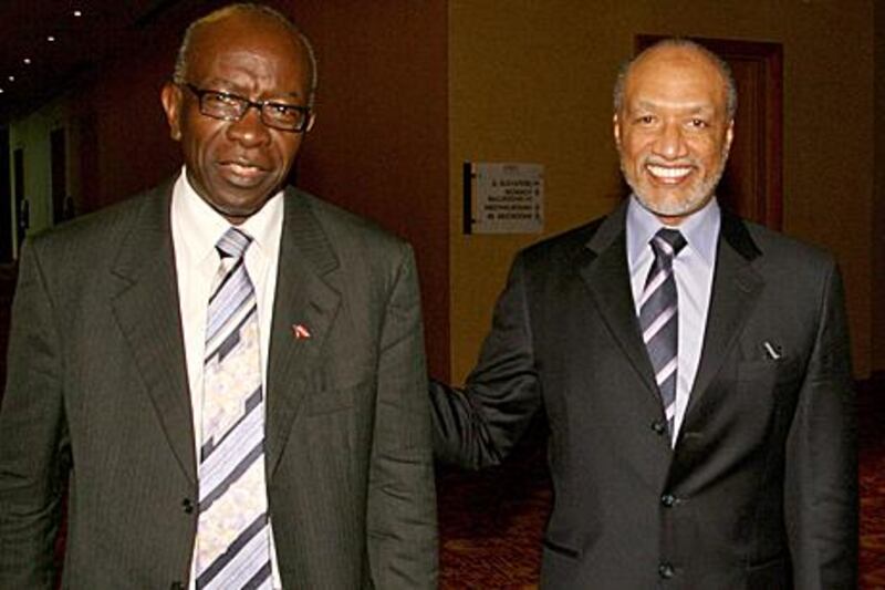Fifa is investigating a special meeting between Fifa presidential candidate Mohamed bin Hammam, right, and Jack Warner, the Concacaf president in the Carribean on May 10-11.