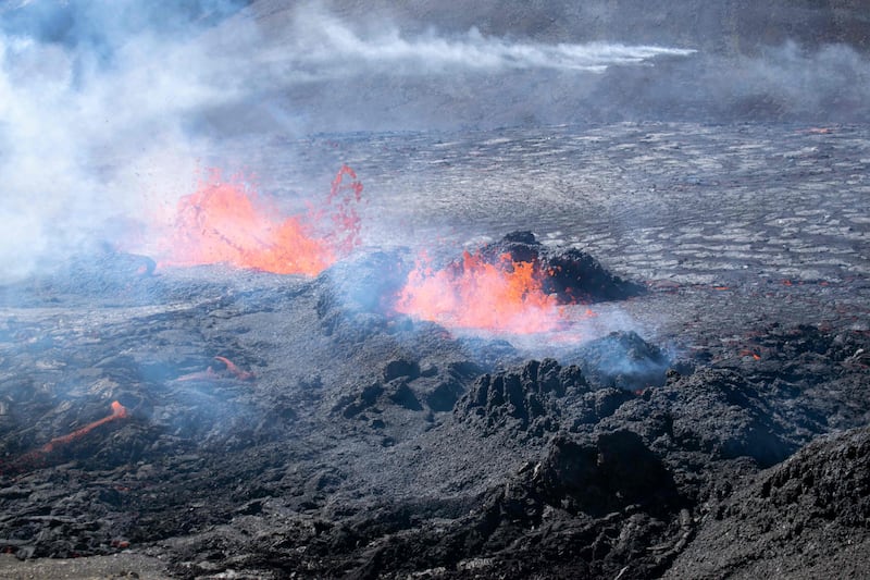 Lava erupts some 40 kilometres (25 miles) from Reykjavik, near the site of the Mount Fagradalsfjall volcano. AFP