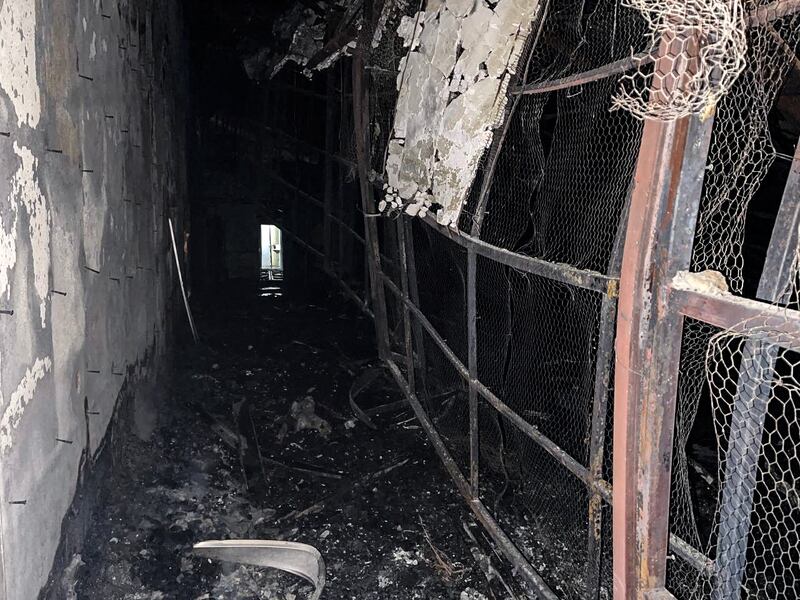 Inside Evin prison a few hours after the fire. AFP