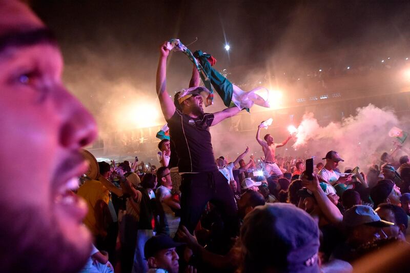 Algeria supporters celebrate after beating Nigeria at the Africa Cup of Nations in Egypt. AFP