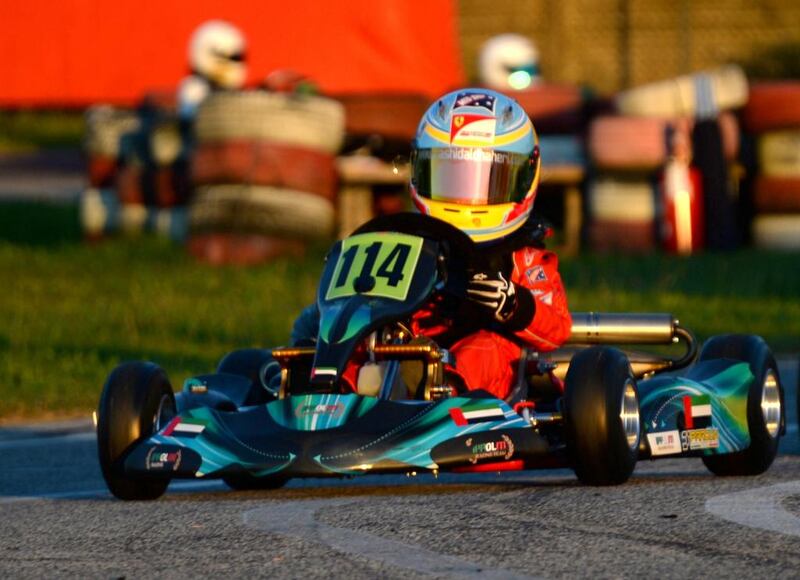 UAE-based karting driver Rashid Al Dhaheri is six years old and represents some of the country’s best young talents on the track. Courtesy photo

