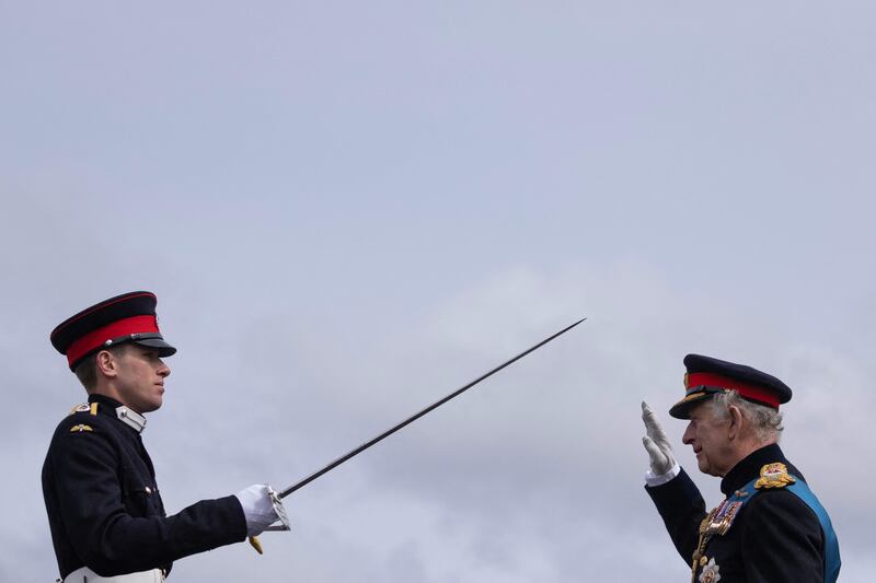 The king presented Sword of Honour to Cadet Jenkins. AFP