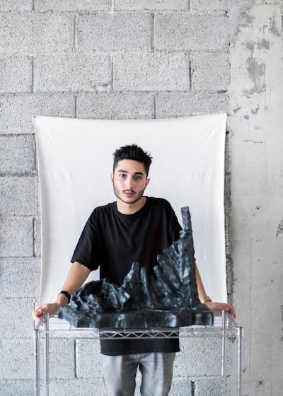 DUBAI, UNITED ARAB EMIRATES. 6 AUG 2020. 
Talal Al Najjar in his studio space Galleria Mall, Al Barsha.

(Photo: Reem Mohammed/The National)

Reporter:
Section: