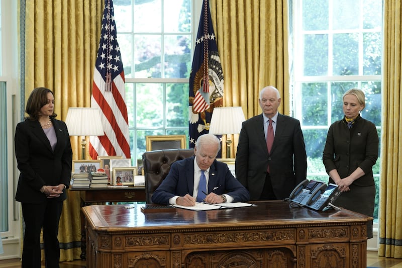 US President Joe Biden signs into law a measure making it easier for Washington to send weapons and supplies to the government in Kyiv. Bloomberg