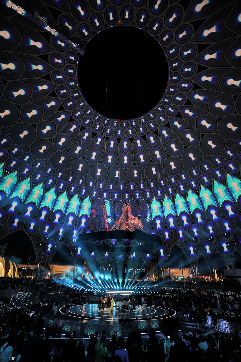 Al Wasl Dome made for a dramatic backdrop. AFP