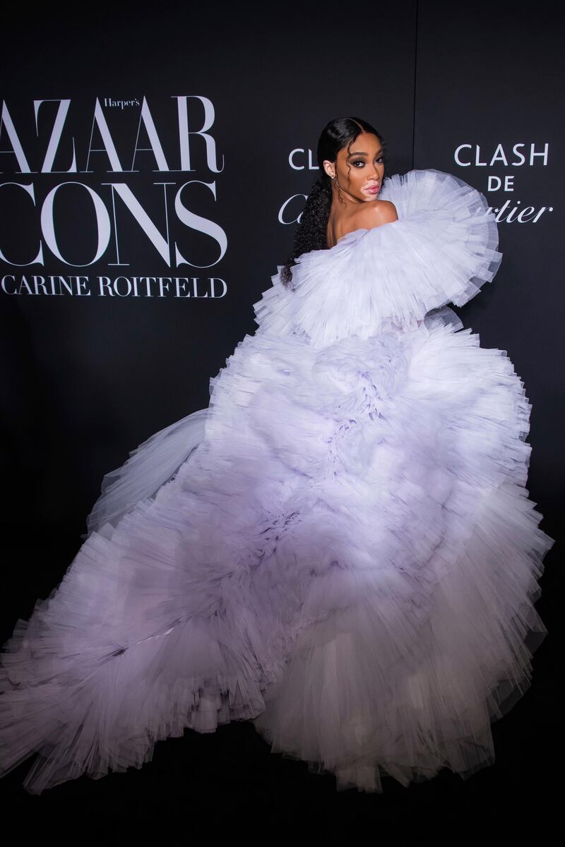 Winnie Harlow attends the 'Harper's Bazaar' celebration of 'Icons By Carine Roitfeld' during New York Fashion Week on September 6, 2019. AP