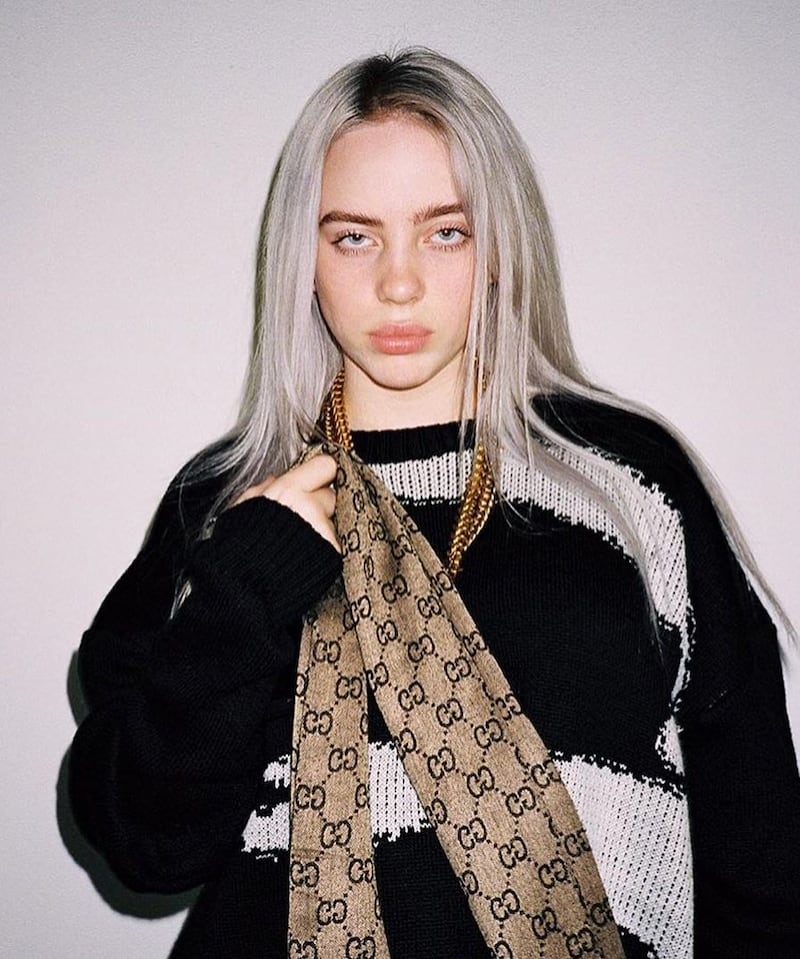 In October 2017, she had hair a shade between blonde and platinum. Instagram / Billie Eilish