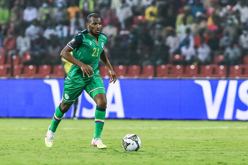 Comoros forward El Fardou Nabouhane runs with the ball during the Group C Africa Cup of Nations match against Ghana at Stade Roumde Adjia in Garoua, Cameroon, in January 2022. Comoros won the match 3-2. AFP
