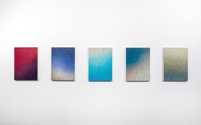 'Gradient I-V', 2020, by Jason Seife on display at the Unit London gallery. Courtesy the artist and Unit London