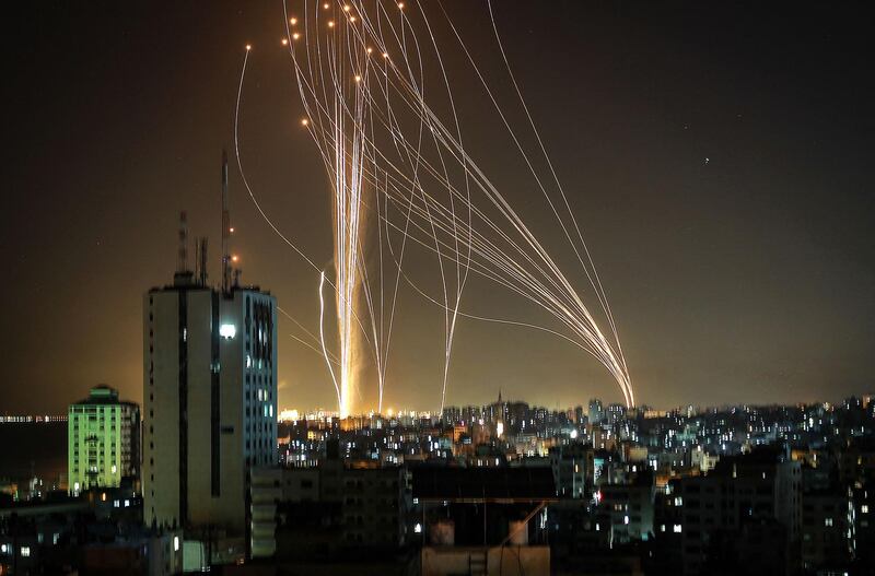 Rockets are launched from Gaza city towards Tel Aviv. AFP