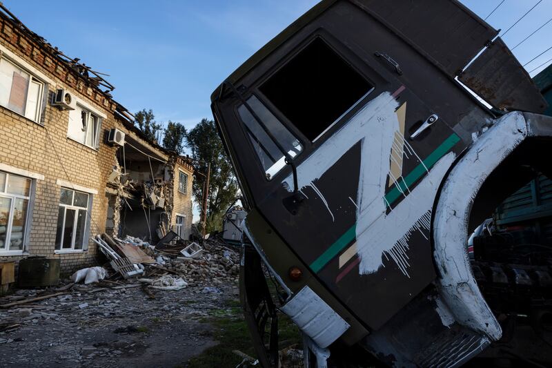 A destroyed Russian command centre in Izium, Ukraine. Getty Images