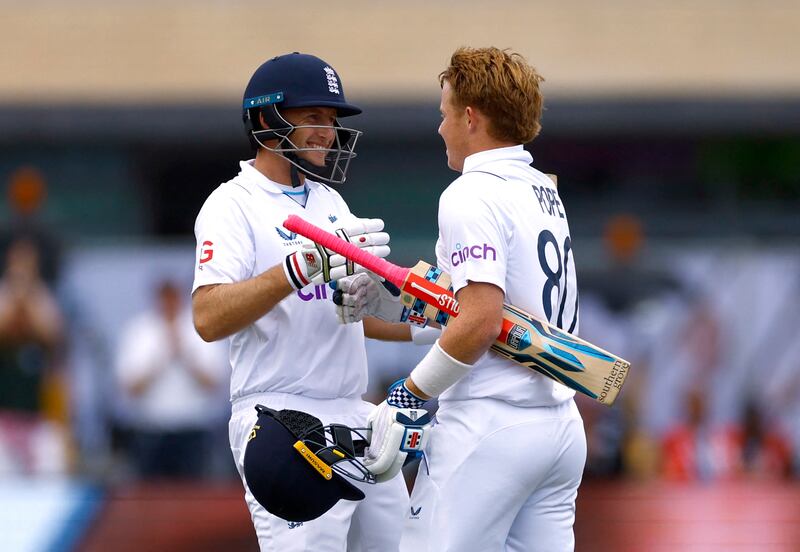 Ollie Pope and Joe Root put England in control. Reuters
