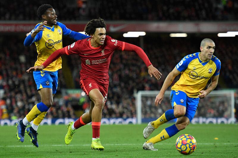 Trent Alexander-Arnold - 7: The 23-year-old got up and down the line at will and sparked a series of attacks. He was involved in the build-up to two of the goals. AFP