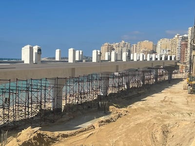 Apedestrian bridge in the Egyptian coastal city of Alexandria. The bridge is part of a large-scale national development project of the city's Montazah district, an important meeting point for three of the city's most important roads.