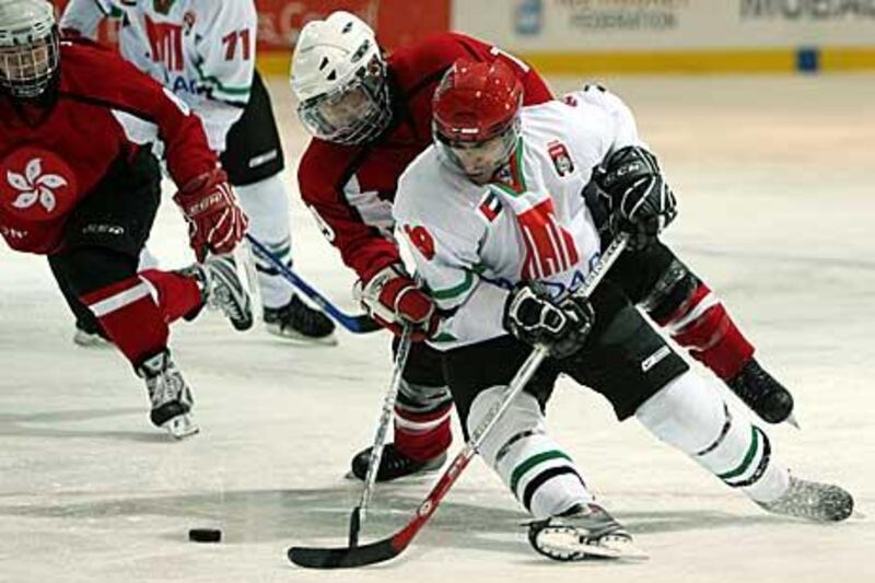 Juma al Dhaheri, in white, expects the UAE to do well at the Asian Winter Games.