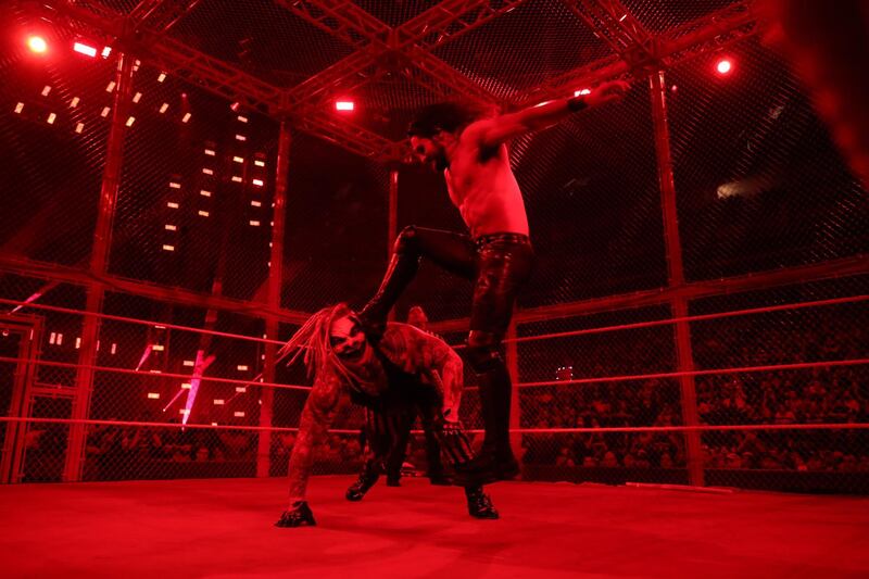 Seth Rollins and 'The Fiend' Bray Wyatt compete in the main event of Hell in a Cell. Courtesy WWE 