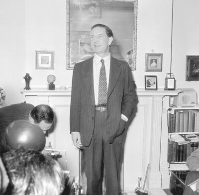 Kim (Harold Adrian Russell) Philby (1911 - 1988), the British double agent  at home during his press conference held after he had been cleared by MacMillan of being the 'Third Man' in the Burgess and Maclean affair.   (Photo by Harold Clements/Getty Images)