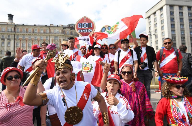 Peru fans rejoicing the fact their team are back in the tournament after 36 years. EPA