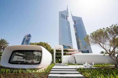 Dubai Future Foundation's temporary office is the world's first fully functional 3D printed office. Photo: Government of Dubai Media Office