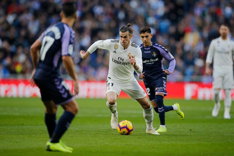 Real Madrid's Gareth Bale controls the ball. AP Photo