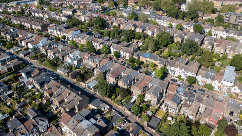 Homes in east London. House prices across the UK fell by 2.4 per cent in July year-on-year. EPA