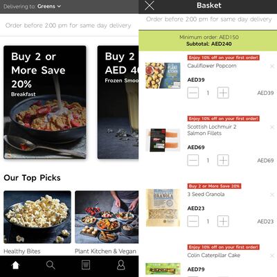The Marks and Spencer Food app has free same-day delivery for customers in certain Dubai locations