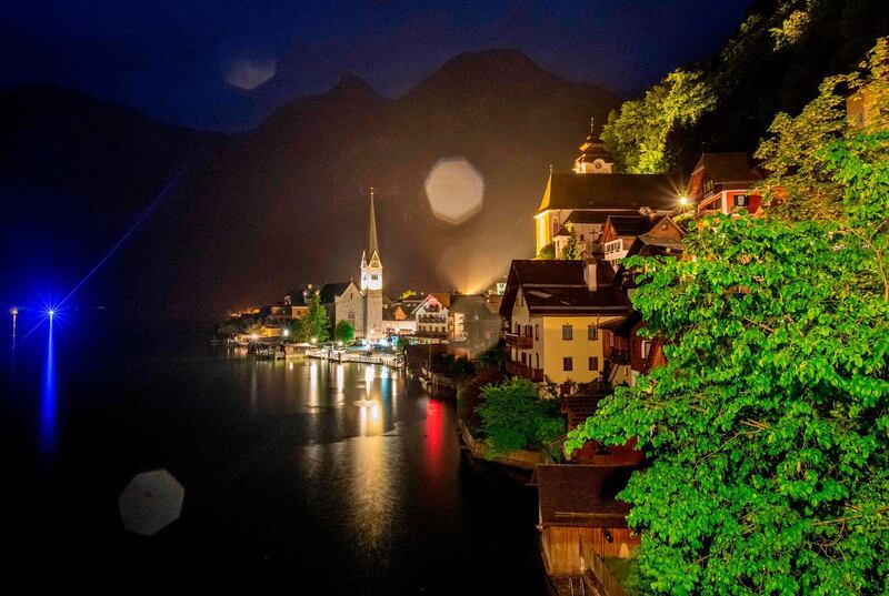 A very peaceful night in Hallstatt as tourists stay away due to Covid-19 travel restrictions.  AFP