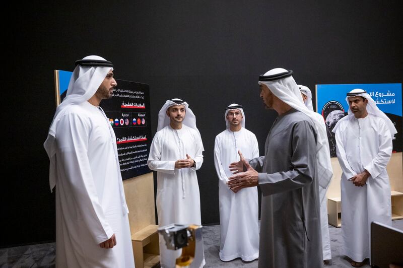 Sheikh Mohamed talks to members of the mission.