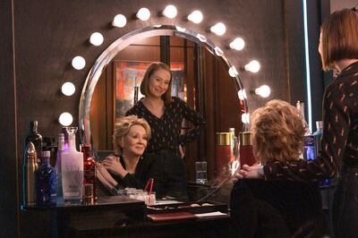 Jean Smart, left, and Hannah Eindbinder in a scene from Hacks. AP