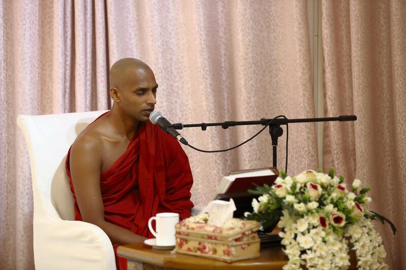 Dubai, United Arab Emirates - August 3, 2018: Buddhist temple, Mahamevnawa Bhavana Asapuwa. Friday, August 3rd, 2018 in Dubai. Chris Whiteoak / The National