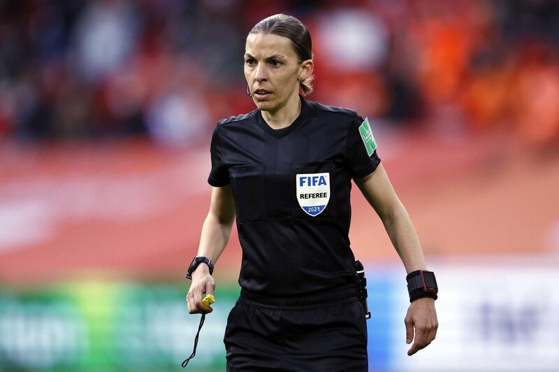 French referee Stephanie Frappart makes history as the first women official to take charge of a World Cup qualifier. EPA