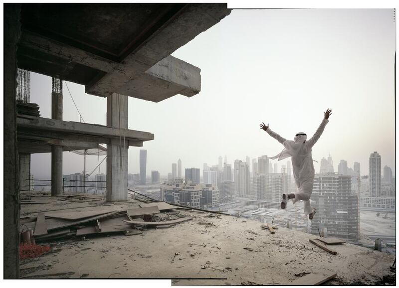 Jump 1 from the Vertigo series is an ironic statement about humanity’s shortsightedness over sustainability. Courtesy Richard Allenby Pratt