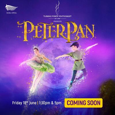 UAE dance studio Turning Pointe returns to Dubai Opera with a ballet of JM Barrie's classic tale Peter Pan on July 18. Instagram / turningpointeuae