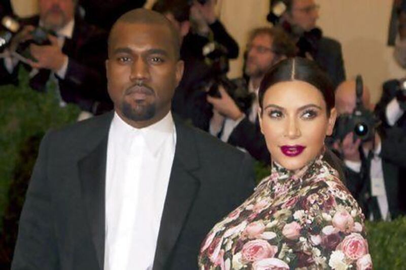 Kanye West and Kim Kardashian. Kardashian was admited to hospital five week ahead of her due date. Reuters