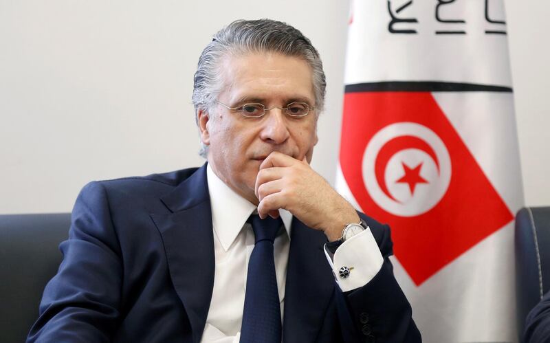 FILE PHOTO: Nabil Karoui, businessman and owner of the private channel Nessma TV,  submits his candidacy for the presidential election in Tunis, Tunisia, August 2, 2019. Picture taken August 2, 2019. REUTERS/Zoubeir Souissi/File Photo