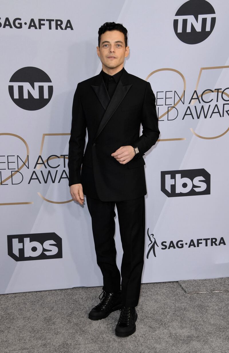 Rami Malek in Dior Homme for the 25th Annual Screen Actors Guild Awards in Los Angeles on January 27, 2019. AFP