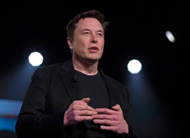 FILE - In this March 14, 2019 file photo, Tesla CEO Elon Musk speaks before unveiling the Model Y at the company's design studio in Hawthorne, Calif. Musk will face the electric car maker's shareholders during the company's annual meeting on Tuesday, June 11. (AP Photo/Jae C. Hong, File)