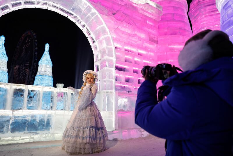 The snowy exhibits offer plenty of photo ops. Reuters
