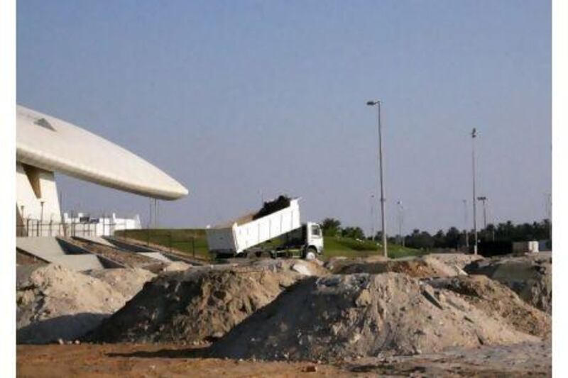 Work is ongoing next to the Zayed stadium where two grounds are to be converted to grass pitches.