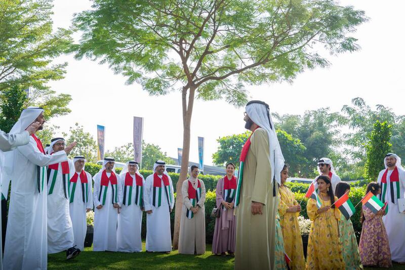 Ministers wear the Emirati national colours to mark National Day weekend