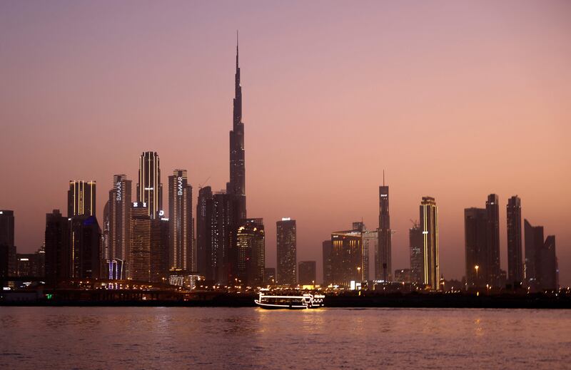The Dubai skyline at dusk. The UAE is focusing on boosting non-oil sectors to support economic growth. AFP