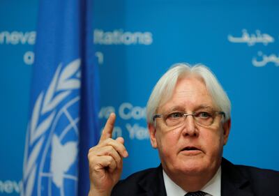 UN envoy Martin Griffiths attends a news conference ahead of Yemen talks at the United Nations in Geneva, Switzerland September 5, 2018. REUTERS/Denis Balibouse