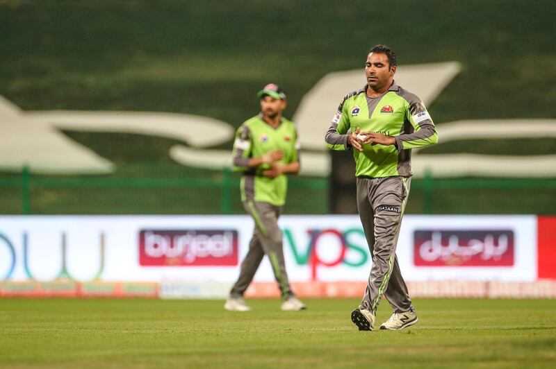 Sultan Ahmed. Qalandars v Team Abu Dhabi. Abu Dhabi T10 Season 4. Eliminator. Zayed Cricket Stadium, Abu Dhabi. 5th February 2021. Courtesy Abu Dhabi Cricket 