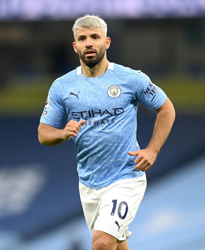 File photo dated 17-10-2020 of Manchester City's Sergio Aguero. Issue date: Tuesday February 2, 2021. PA Photo. Sergio Aguero has been cleared to return to training with Manchester City but is still “a few weeks” away from playing, manager Pep Guardiola has said. See PA story SOCCER Man City.  Photo credit should read Michael Regan/PA Wire.