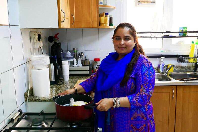 Anila Rashid, class teacher fasting during the Ramadan and working at the DPS in Dubai on April 21, 2021. She is preparing food at her home in The Gardens in Dubai. Pawan Singh / The National. Story by Anam