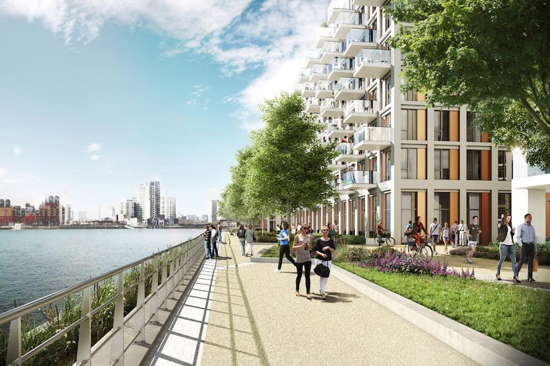 Royal Wharf will be built on the site of the 250-acre Royal Docks area in London. Courtesy of Ballymore
