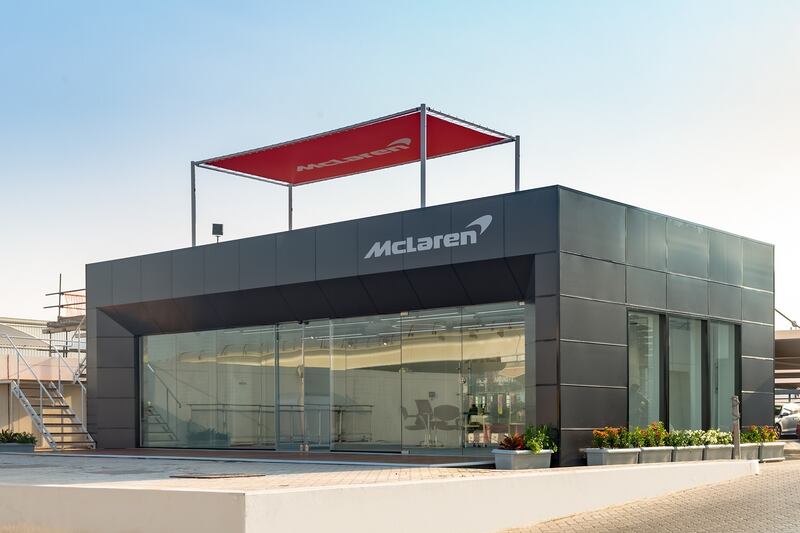 McLaren's pop-up facility in Dubai.