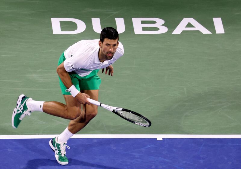 Novak Djokovic serves the ball to Jiri Vesely. AFP