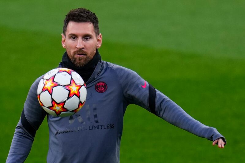 Lionel Messi controls the ball. AP