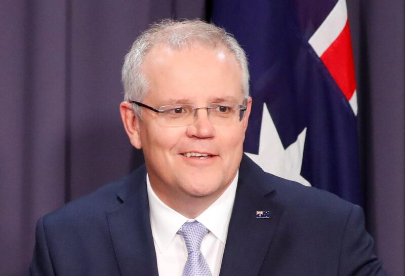 REFILE - CORRECTING EVENT The new Australian Prime Minister Scott Morrison attends a news conference in Canberra, Australia August 24, 2018.   REUTERS/David Gray